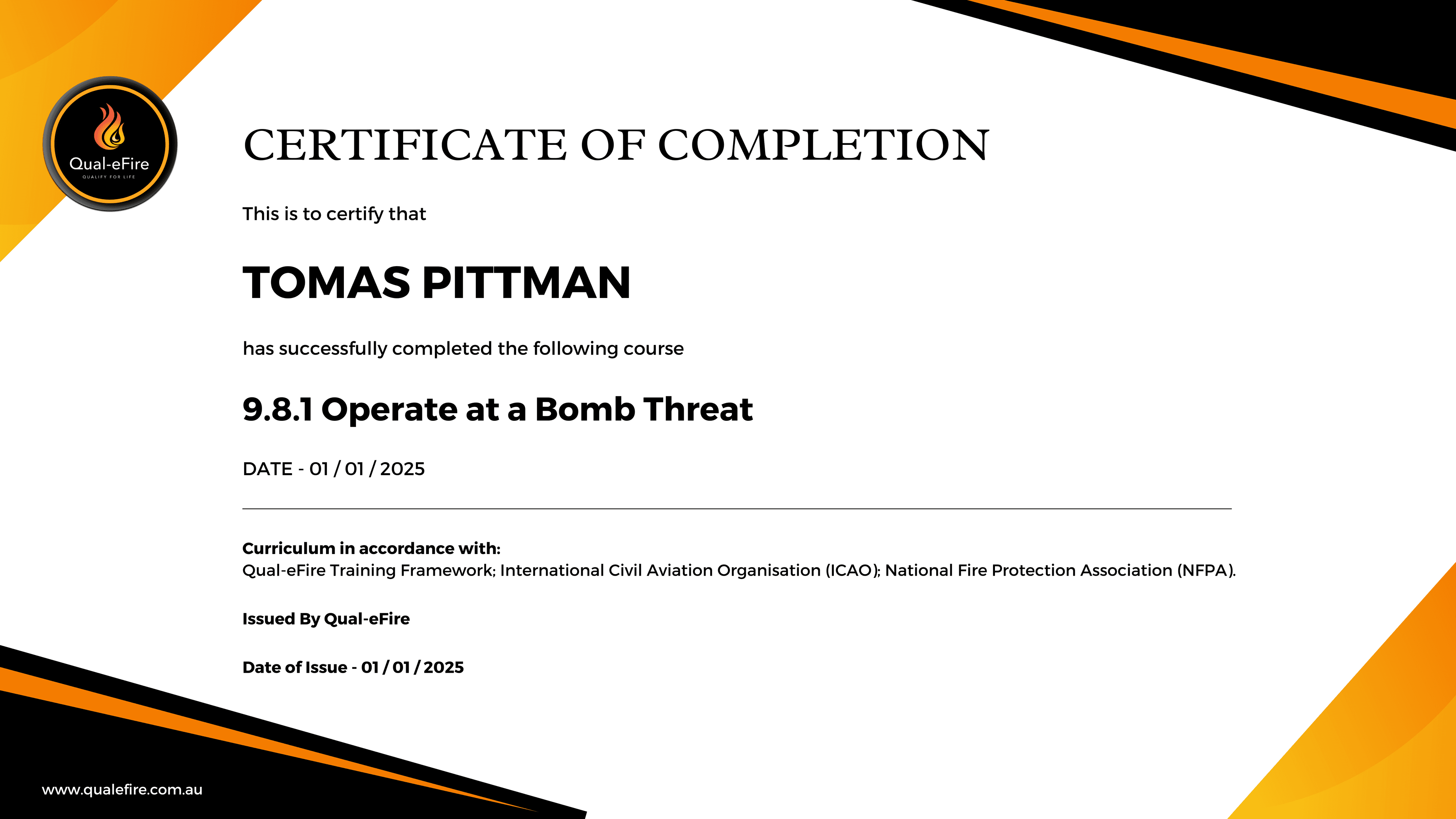 Certificates - Mapped to industry standards